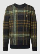 Lyle & Scott Strickpullover mit Glencheck-Muster in Black, Größe L