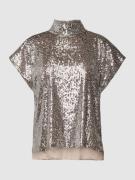 Drykorn Blusenshirt mit Paillettenbesatz Modell 'ALARIA' in Silber, Gr...