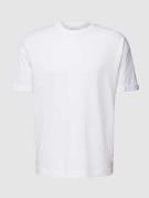 Drykorn T-Shirt mit geripptem Rundhalsausschnitt Modell 'THILO' in Wei...