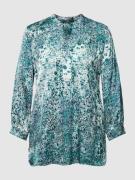Esprit Collection Blusenshirt aus Viskose mit Allover-Muster in Smarag...