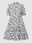 Esprit Collection Knielanges Kleid mit floralem Muster in Marine, Größ...