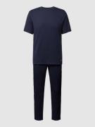 Jack & Jones Pyjama mit Label-Detail Modell 'BASIC' in Blau, Größe S