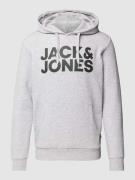 Jack & Jones Hoodie mit Label-Detail Modell 'ECORP' in Hellgrau Melang...