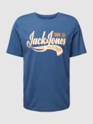 Jack & Jones T-Shirt mit Label-Print in Bleu, Größe S