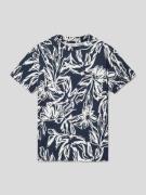 Jack & Jones T-Shirt mit floralem Muster in Marine, Größe 140