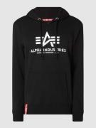 Alpha Industries Hoodie mit Label-Print in Black, Größe M