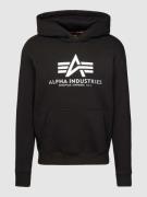 Alpha Industries Hoodie mit Label-Print in Black, Größe S