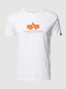 Alpha Industries T-Shirt mit Label-Print in Weiss, Größe XS