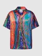 CARLO COLUCCI Freizeithemd mit Allover-Muster in Orange, Größe XL