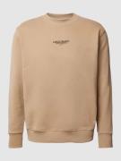 CARLO COLUCCI Sweatshirt mit gerippten Abschlüssen in Beige, Größe XXL