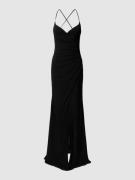 Luxuar Abendkleid mit Raffungen in Black, Größe 42