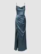 Luxuar Abendkleid mit Gehschlitz in Blau, Größe 38