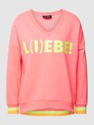 miss goodlife Sweatshirt mit Statement-Print in Neon Pink, Größe S