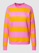 Montego Sweatshirt mit Blockstreifen in Pink, Größe L