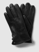 Roeckl Handschuhe aus Leder mit Ziernähten in Black, Größe 8,5