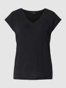 Vero Moda T-Shirt mit V-Ausschnitt Modell 'FILLI' in Black, Größe XS