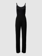 Lipsy Jumpsuit mit Spitzenbesatz in Black, Größe 32