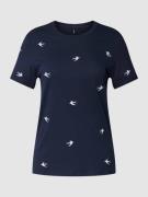 Only T-Shirt mit Stickereien Modell 'KETTY' in Marineblau, Größe XS
