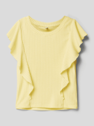 Only T-Shirt mit Volantärmel Modell 'KOGNELLA' in Gelb, Größe 146
