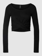 Pieces Longsleeve in Wickel-Optik Modell 'BIA' in Black, Größe M