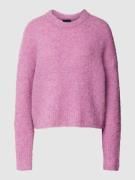 Pieces Strickpullover mit Woll-Anteil Modell 'NATHERINE' in Mauve Mela...