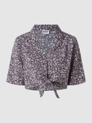 Noisy May Cropped Bluse mit Knotendetail Modell 'Joe' in Lila, Größe X...