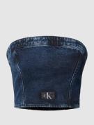 Calvin Klein Jeans Bandeau-Top in Denim-Optik in Jeansblau, Größe XS