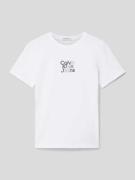 Calvin Klein Jeans T-Shirt mit Label-Print Modell 'GRADIENT' in Weiss,...
