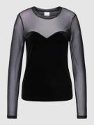 ICHI Longsleeve in semitransparentem Design Modell 'LAVANNY' in Black,...
