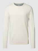 Tom Tailor Strickpullover mit Label-Stitching Modell 'BASIC' in Offwhi...