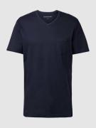Tom Tailor T-Shirt mit Brusttasche in Dunkelblau, Größe S