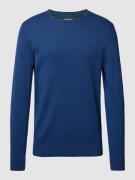 Tom Tailor Strickpullover mit Label-Stitching Modell 'BASIC' in Royal,...