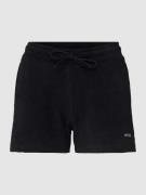 HUGO Shorts mit Label-Stitching Modell 'TERRY' in Black, Größe L