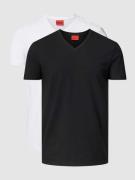 HUGO T-Shirt mit Logo-Print im 2er-Pack Modell 'HUGO-V' in Hellgrau, G...