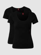 HUGO T-Shirt mit Logo-Print in Black, Größe XS