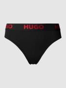 HUGO String mit Logo-Bund in Black, Größe L