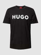 HUGO T-Shirt mit Label-Schriftzug Modell 'DULIVIO' in Black, Größe S