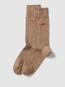 HUGO Socken mit Label-Detail im 2er-Pack in Camel, Größe 39/42