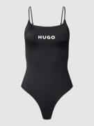 HUGO Badeanzug mit Label-Print Modell 'Pure' in Black, Größe S