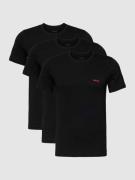 HUGO T-Shirt mit Label-Print im 3er-Pack in Black, Größe XS