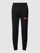 HUGO Sweatpants mit Label-Detail Modell 'Linked' in Black, Größe M