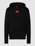 HUGO Hoodie mit Label-Patch Modell 'Daratschi' in Black, Größe L