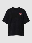 HUGO T-Shirt mit Label-Print Modell 'Dazalena' in Black, Größe XS