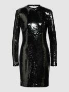 HUGO Knielanges Kleid mit Pailletten Modell 'Kiska' in Black, Größe 36