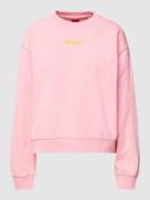 HUGO Sweatshirt mit Motiv-Print Modell 'Deroxina' in Pink, Größe S