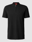 HUGO Poloshirt mit kurzem Reißverschluss Modell 'Dekok' in Black, Größ...