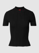 HUGO T-Shirt in Strick-Optik Modell 'Sarpharim' in Black, Größe XS