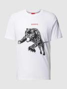 HUGO T-Shirt mit Motiv-Print Modell 'Darpione' in Weiss, Größe XS