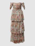 LACE & BEADS Abendkleid mit floralem Muster in Rose, Größe XS
