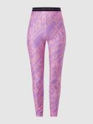 Versace Jeans Couture Leggings mit Allover-Muster in Lila, Größe 42